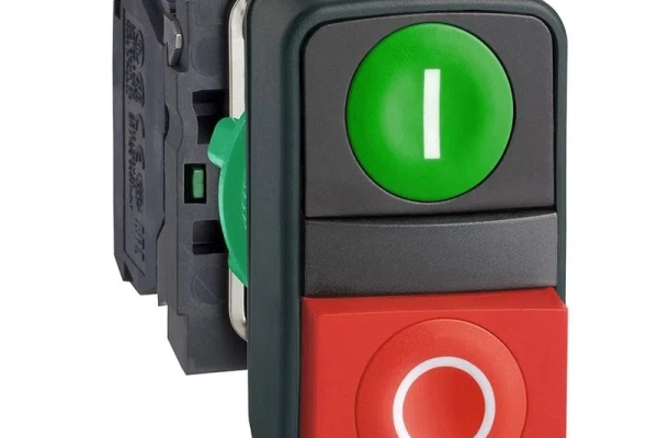 BOTÃO DUPLO PLÁSTICO 22MM - 1NA+1NF - RR Domótica