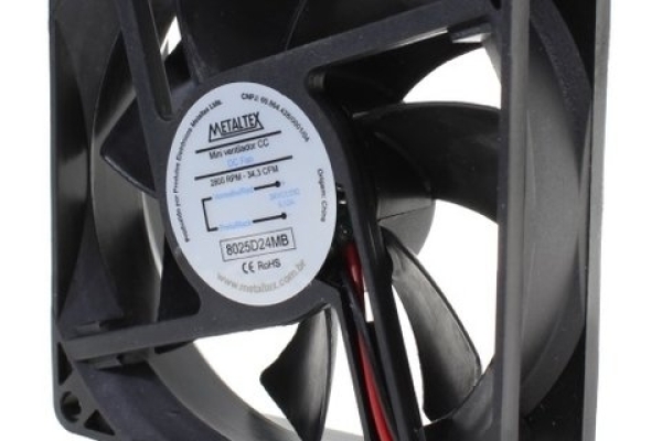 VENTILADOR 80 X 80 X 25MM - 115/220VCA - ROLAMENTO - RR Domótica